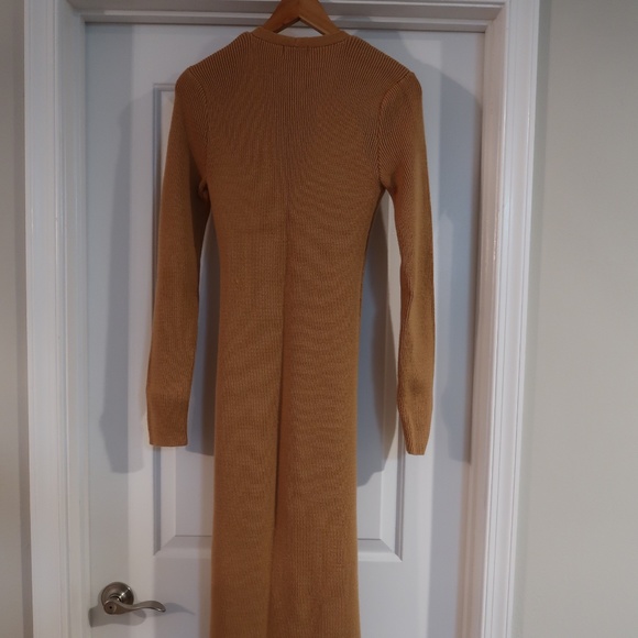Long Sleeve Knit Sweater Button Down Maxi Dress - Picture 4 of 7